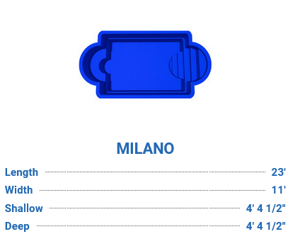Milano Fiberglass Pool Dimensions